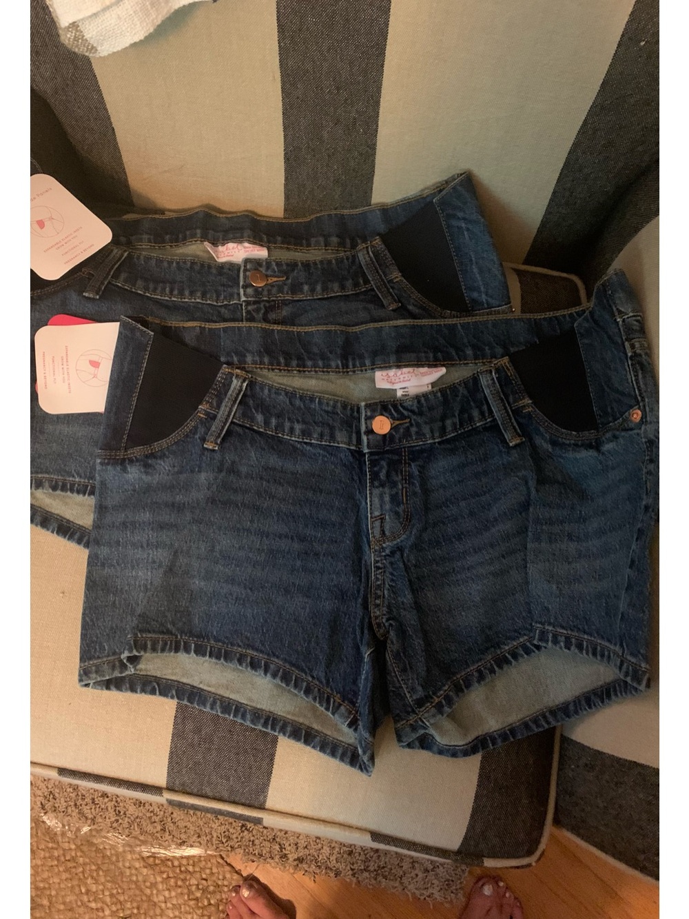 Women’s Isabel maternity denim shorts. Bundle of 2. NWT. Size 6.